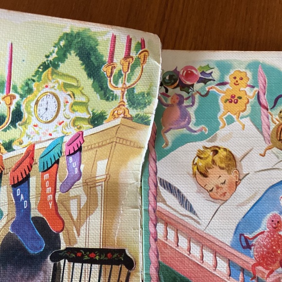 VTG The Night Before Christmas Linen Book - Picture 8 of 13